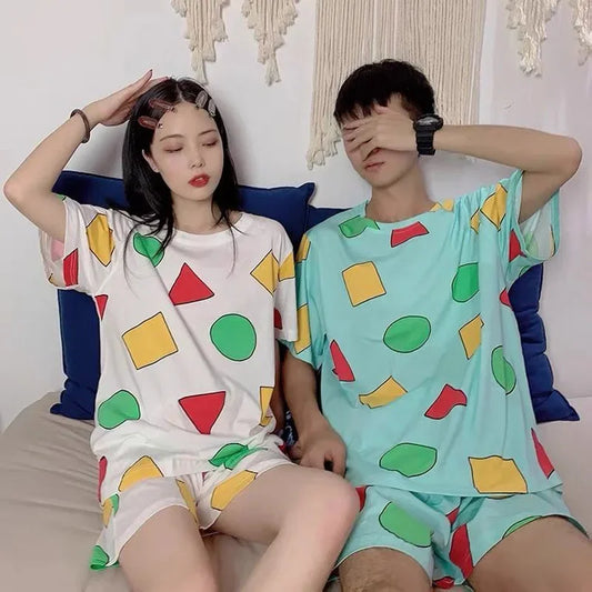 Pyjama Homme à Motif Géométrique – Confort Léger et Style Minimaliste