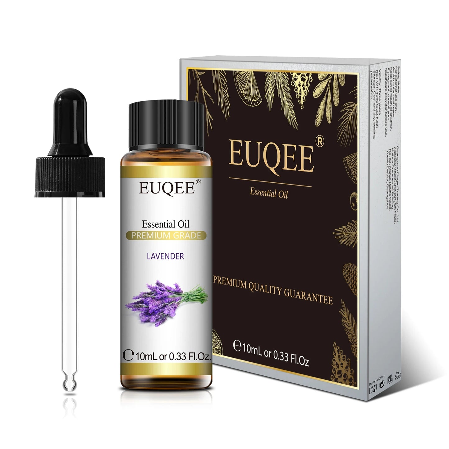 Huile Essentielle 100 % Naturelle EUQEE 10 ml – Lavande, Eucalyptus, Vanille, Agrumes & Plus