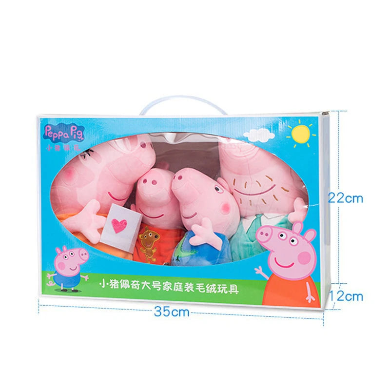 Set de 4 Peluches Peppa Pig – Famille Complète (Peppa, George, Maman Pig & Papa Pig)