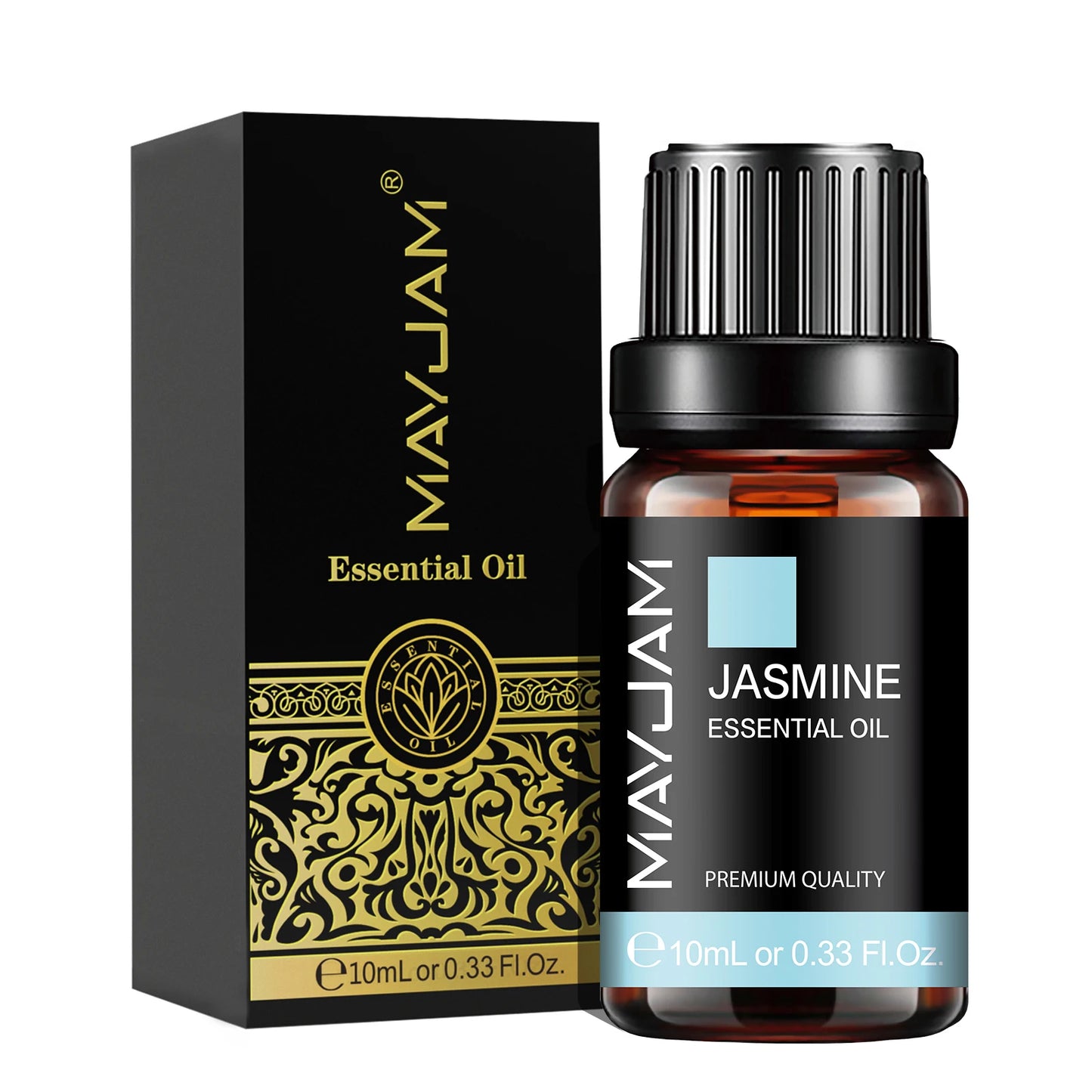 Huile Essentielle MAYJAM 10 ml – Lavande, Eucalyptus, Jasmin, Vanille, Santal | Bien-être & Diffuseur | DelvaBlue