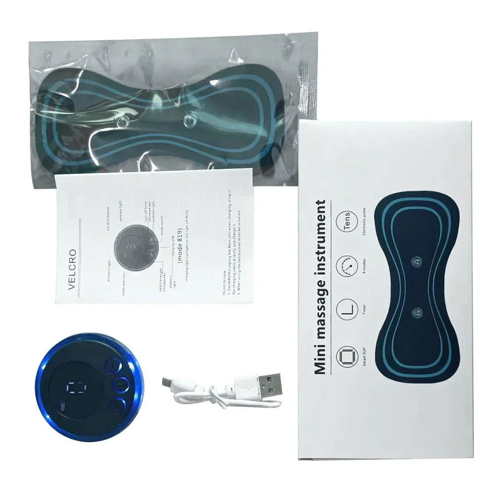 Mini EMS Electric Neck Massager, Cervical Vertebrae Back Massage Patch, Relieve Muscle Fatigue