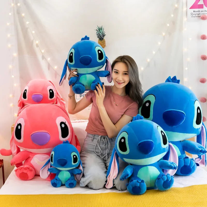 🧸 Peluche Géante Stitch & Angel – Couple de Rêve | 20 à 55 cm | Cadeau d’Amour & de Douceur