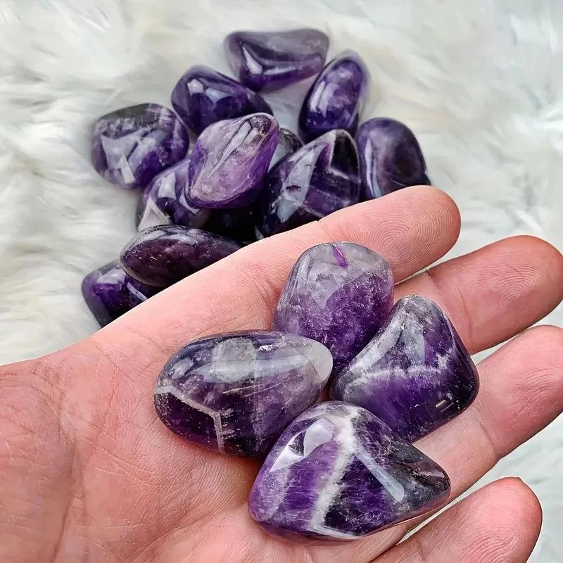 100 g de Pierres Roulées d’Améthyste Naturelle – Cristaux Reiki & Déco