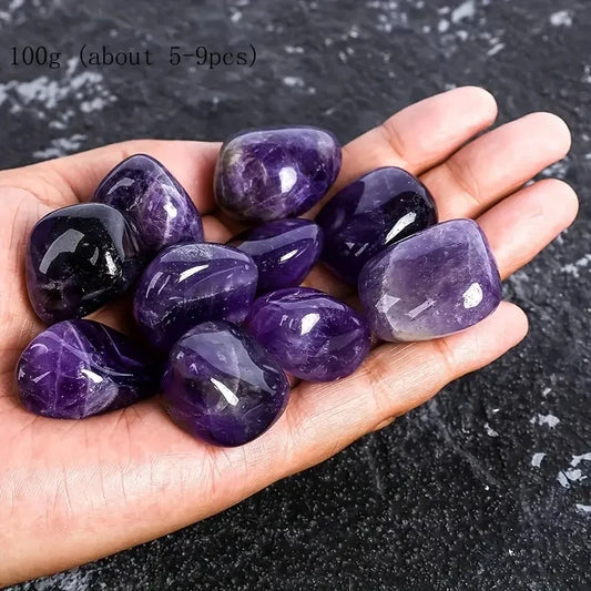 100 g de Pierres Roulées d’Améthyste Naturelle – Cristaux Reiki & Déco