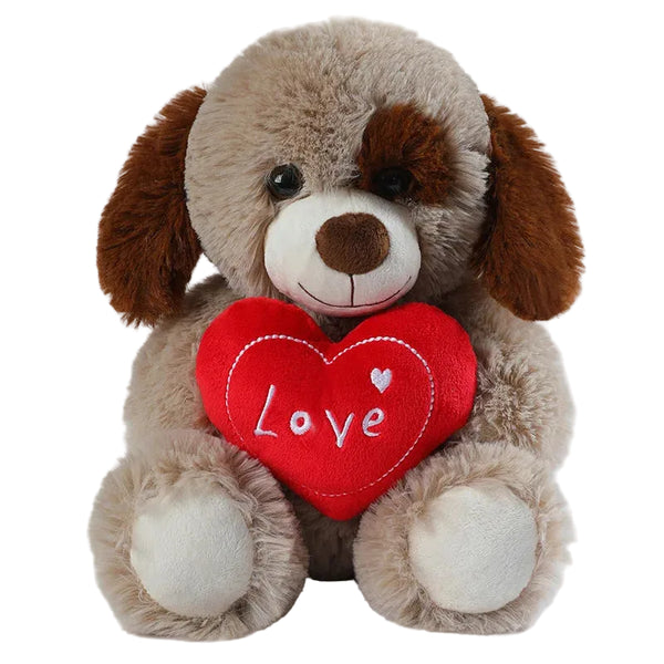 Peluche Ours & Chien au Cœur Love – Doudou Câlin (Cadeau Romantique)