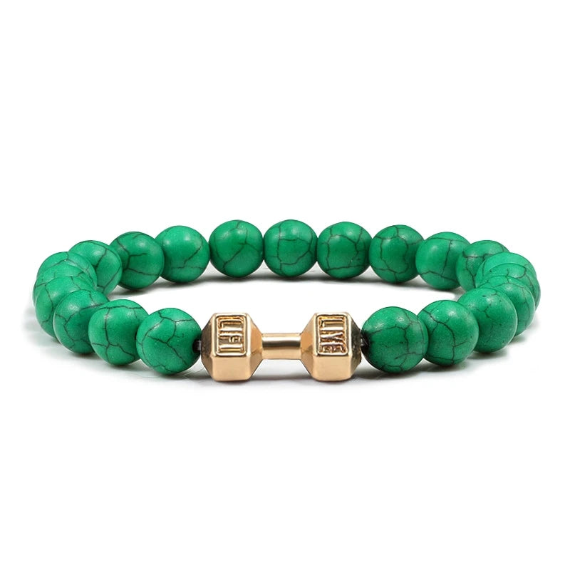 Bracelet Pierre de Lave Noire & Blanche – Bijou Sport, Force & Équilibre