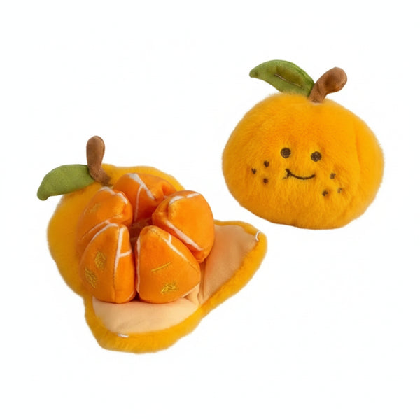 Peluche Orange à Éplucher – Fruit Rigolo Porte-Clés (12 cm)