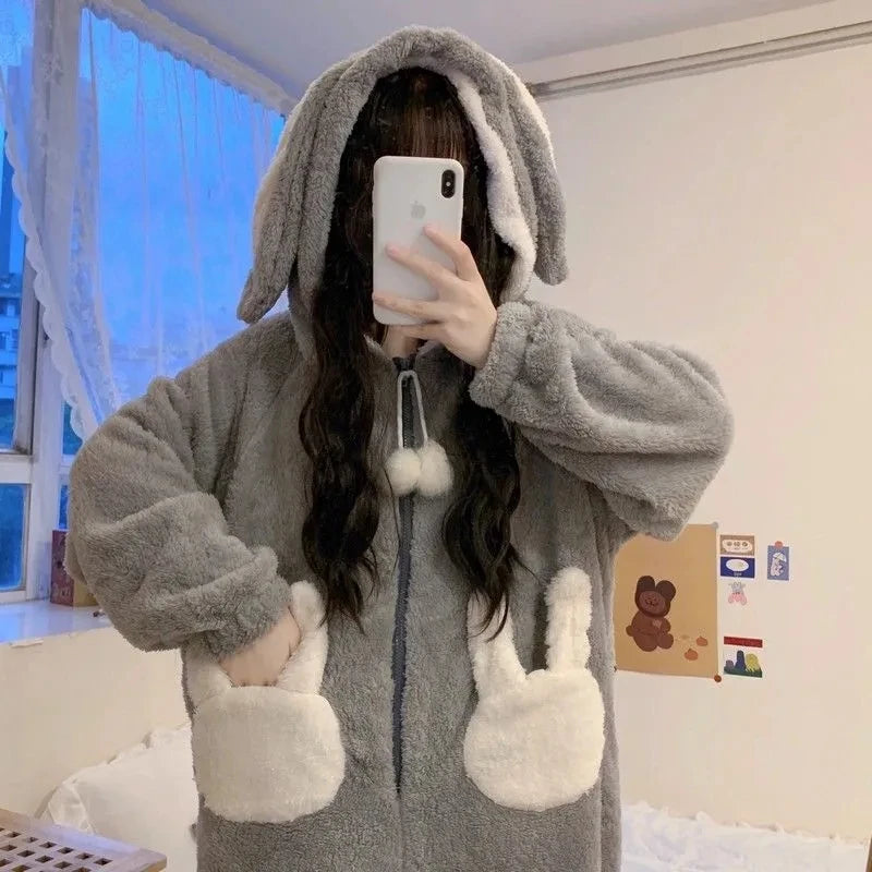 Pyjama Kigurumi Femme – Combinaison Hiver à Capuche