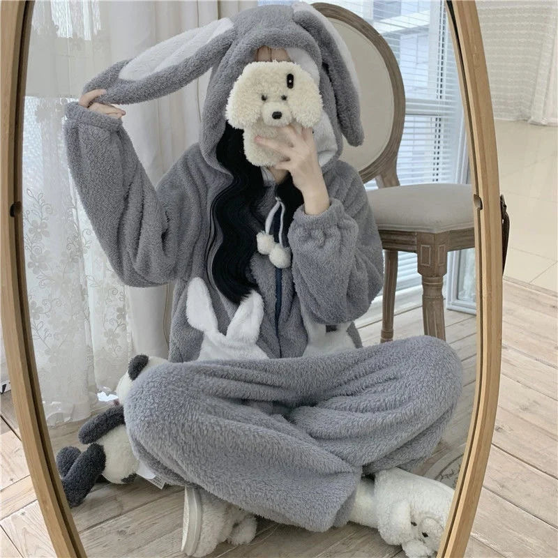 Pyjama Kigurumi Femme – Combinaison Hiver à Capuche