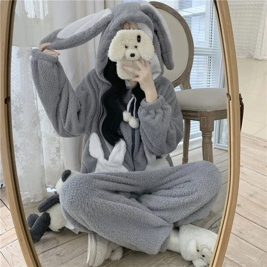 Pyjama Kigurumi Femme – Combinaison Hiver à Capuche