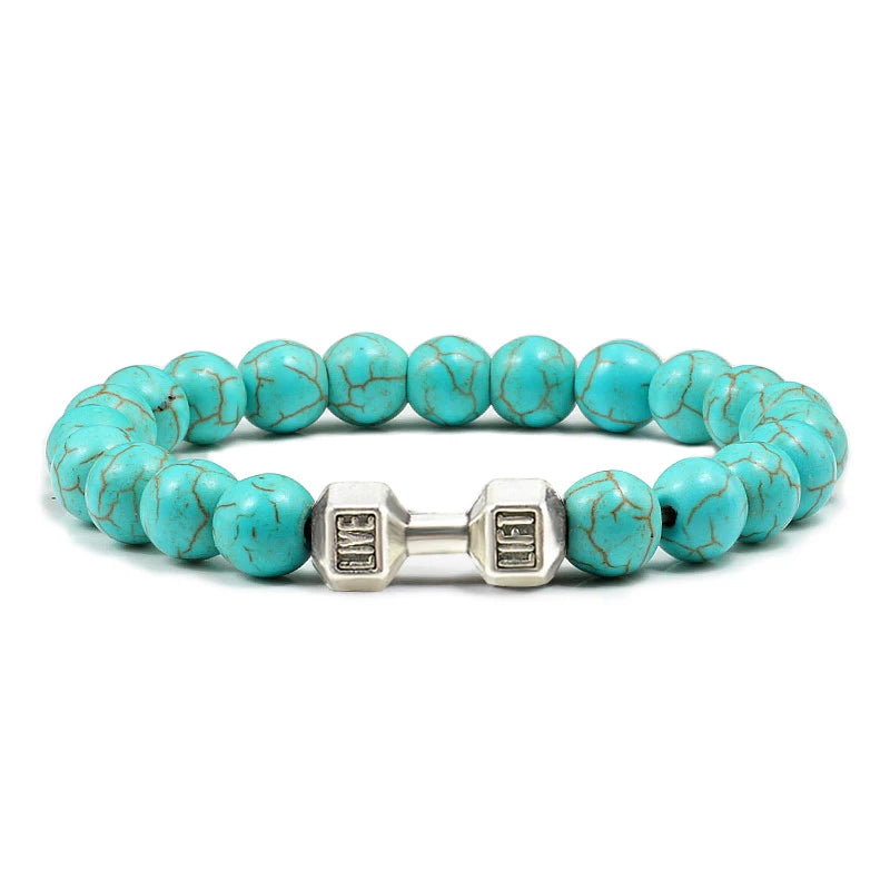 Bracelet Pierre de Lave Noire & Blanche – Bijou Sport, Force & Équilibre