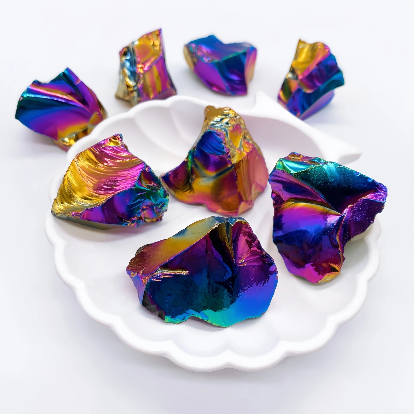 Cristal Brut d’Obsidienne Aura – Pierre Naturelle Brillante pour Reiki & Déco