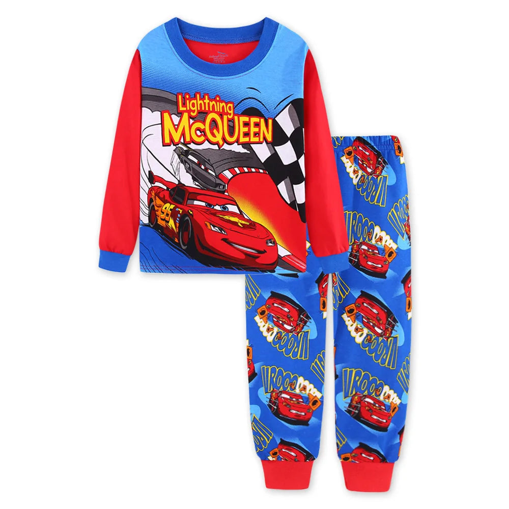 Pyjama Enfant Cars McQueen – Ensemble Coton Manches Longues Garçon & Fille