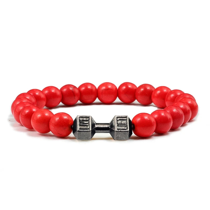 Bracelet Pierre de Lave Noire & Blanche – Bijou Sport, Force & Équilibre