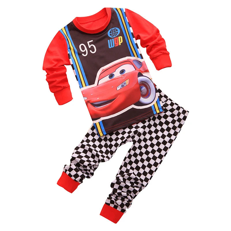 Pyjama Enfant Cars McQueen – Ensemble Coton Manches Longues Garçon & Fille