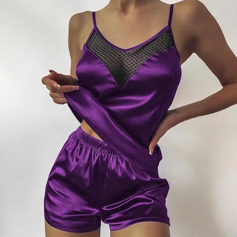 Pyjama Femme Été – Bretelles Fines & Short Imprimé