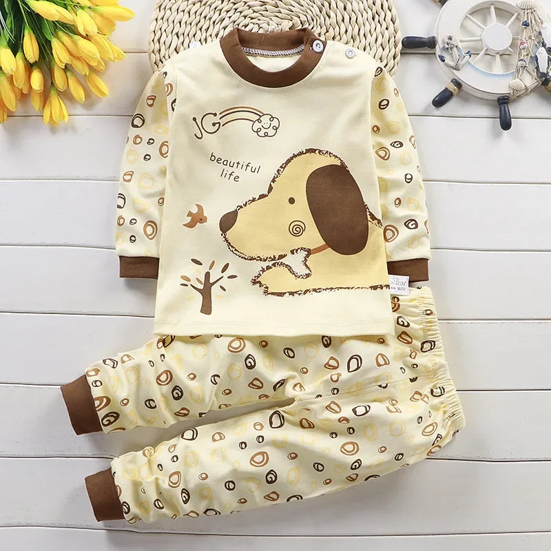 Ensemble  Pyjama Enfant – Coton Doux Motifs Cartoon | Garçon & Fille | Idéal Printemps / Automne