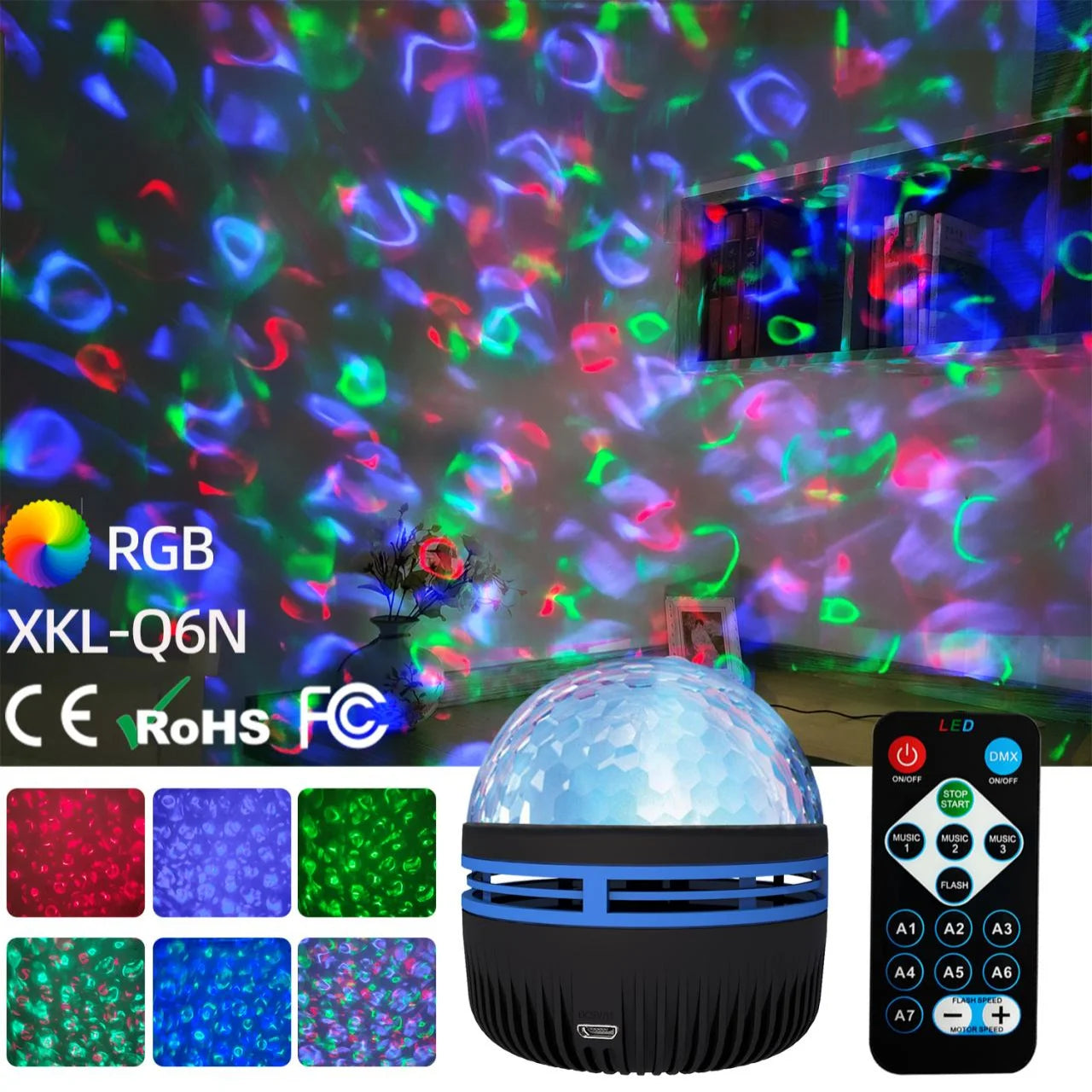 Projecteur Galaxy Aurora USB 360° | Lampe LED Multicolore avec Télécommande