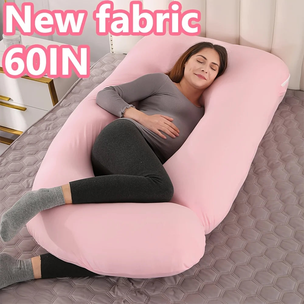 Oreiller de Corps Complet 60" – Coussin de Grossesse & Soutien Total | Dos, Jambes, Hanches & Ventre | Housse Incluse
