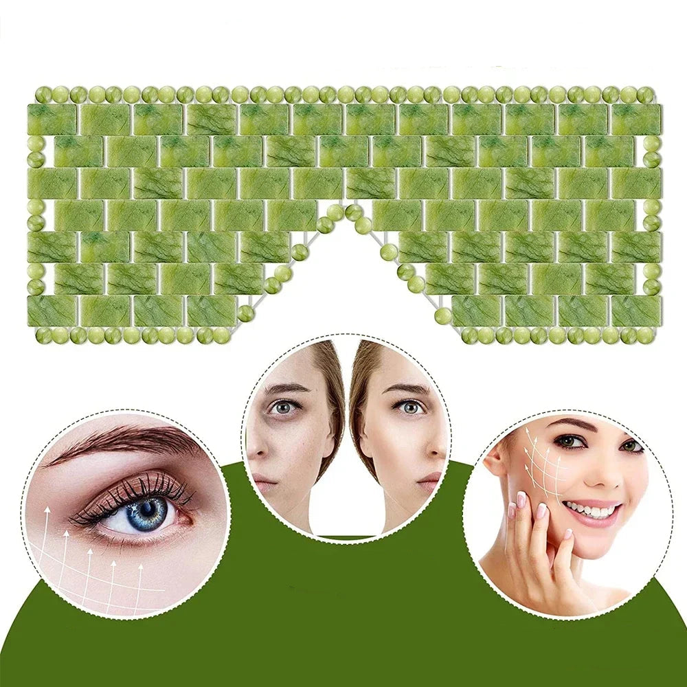 Masque de massage rafraîchissant pour les yeux en jade naturel, pour la relaxation des yeux, sommeil réparateur...