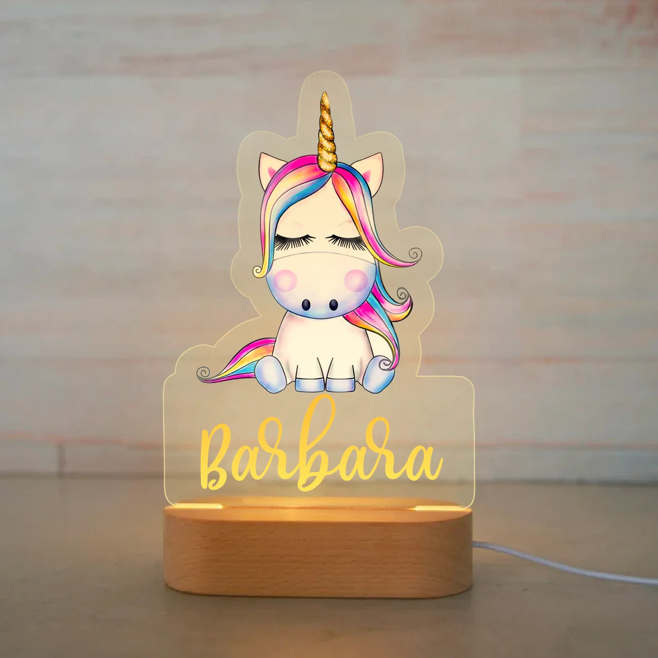 Veilleuse Enfant Personnalisée avec Prénom – Lampe Acrylique Animaux | Déco Chambre Bébé & Cadeau Naissance