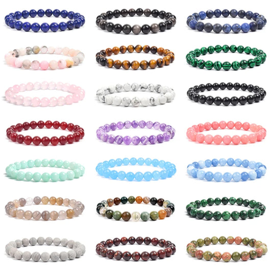 Bracelet Élastique en Pierres Naturelles – Énergie & Élégance