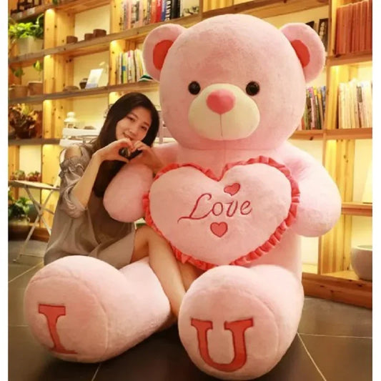 Ours en Peluche Géant 80/100cm – LOVE & I ❤️ U | Cadeau Doux pour Petits et Grands