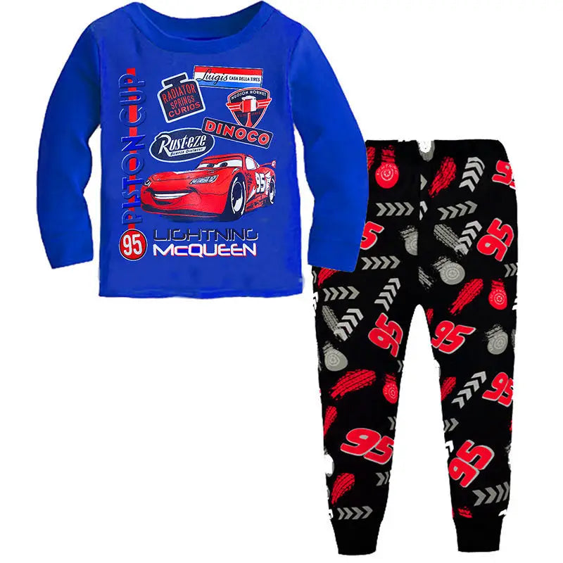 Pyjama Enfant Cars McQueen – Ensemble Coton Manches Longues Garçon & Fille