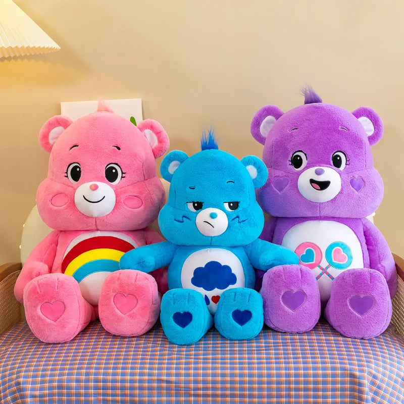 Peluche Ours Arc-en-Ciel – 30/38cm | Doudou Coloré & Coussin Doux pour Petits et Grands