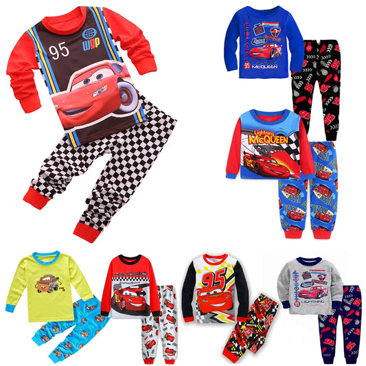 Pyjama Enfant Cars McQueen – Ensemble Coton Manches Longues Garçon & Fille