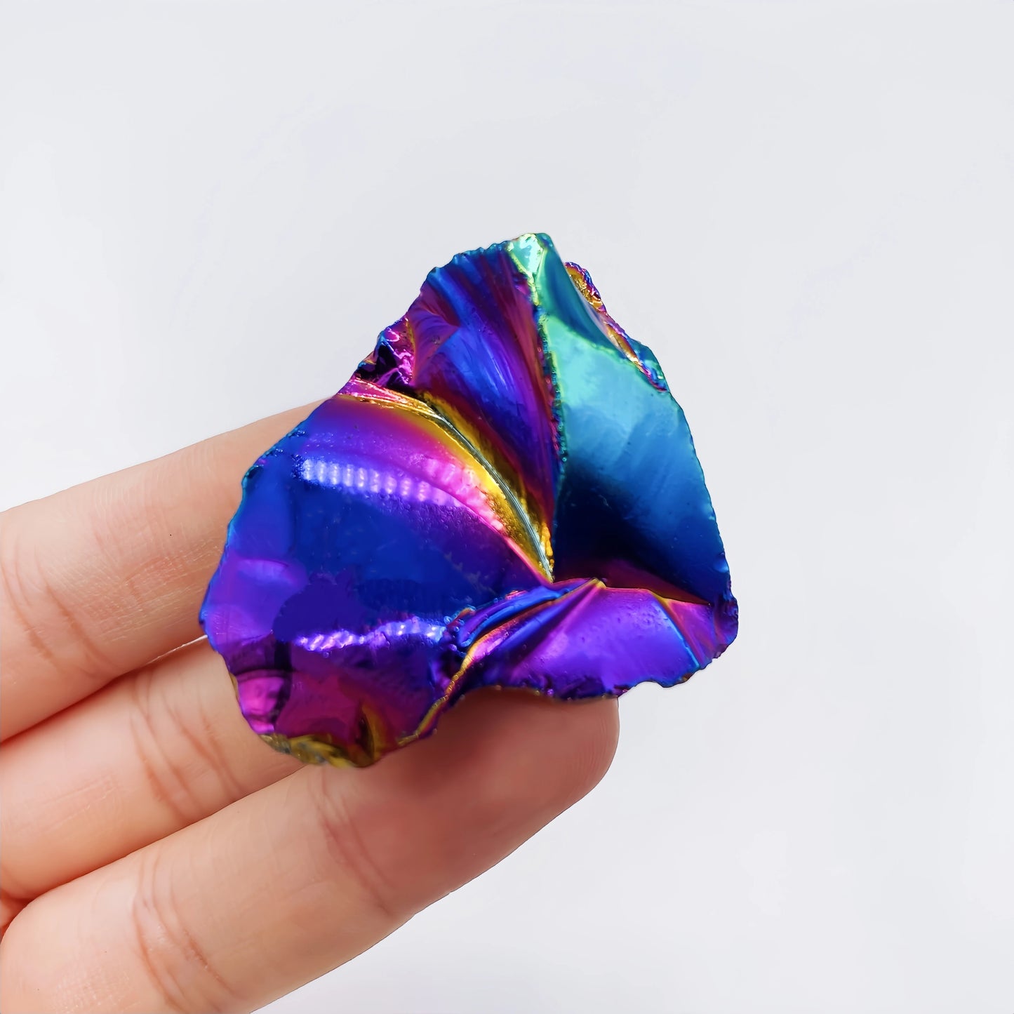 Cristal Brut d’Obsidienne Aura – Pierre Naturelle Brillante pour Reiki & Déco