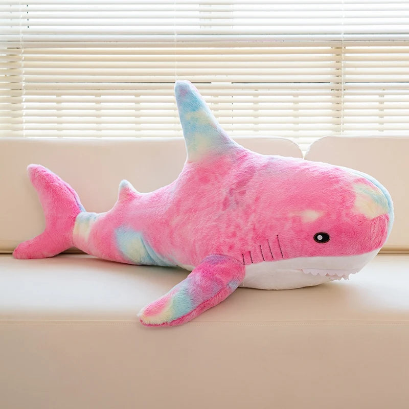 Peluche Requin Arc-en-Ciel – 100cm | Doudou Géant Doux & Coloré pour Enfants et Adultes