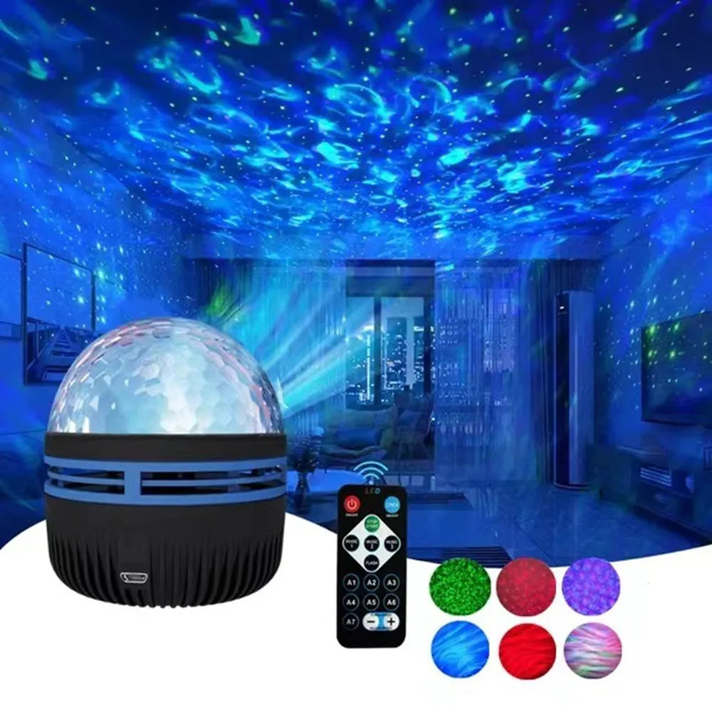 Projecteur Galaxy Aurora USB 360° | Lampe LED Multicolore avec Télécommande