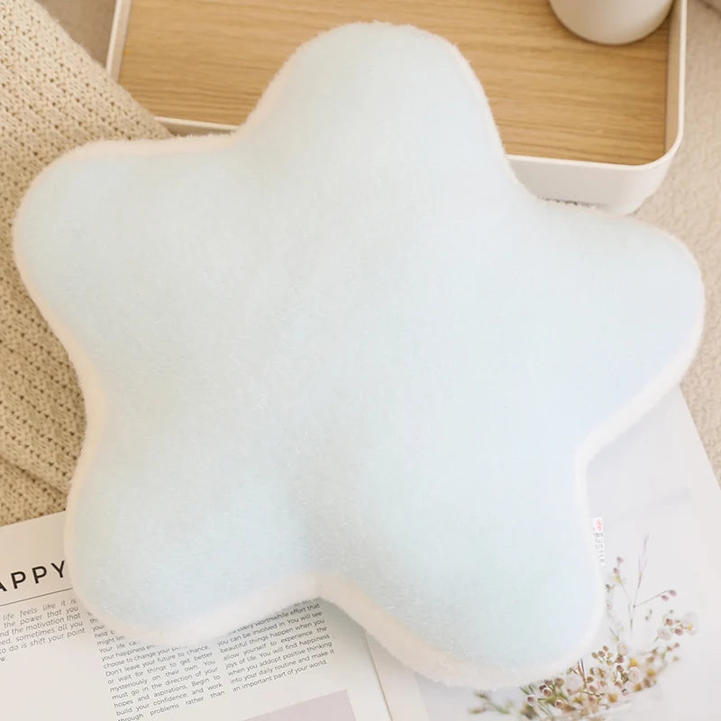 Coussins Peluche Décoratifs – Formes Ciel & Nature | Étoile, Lune, Fleur, Cœur, Arc-en-ciel