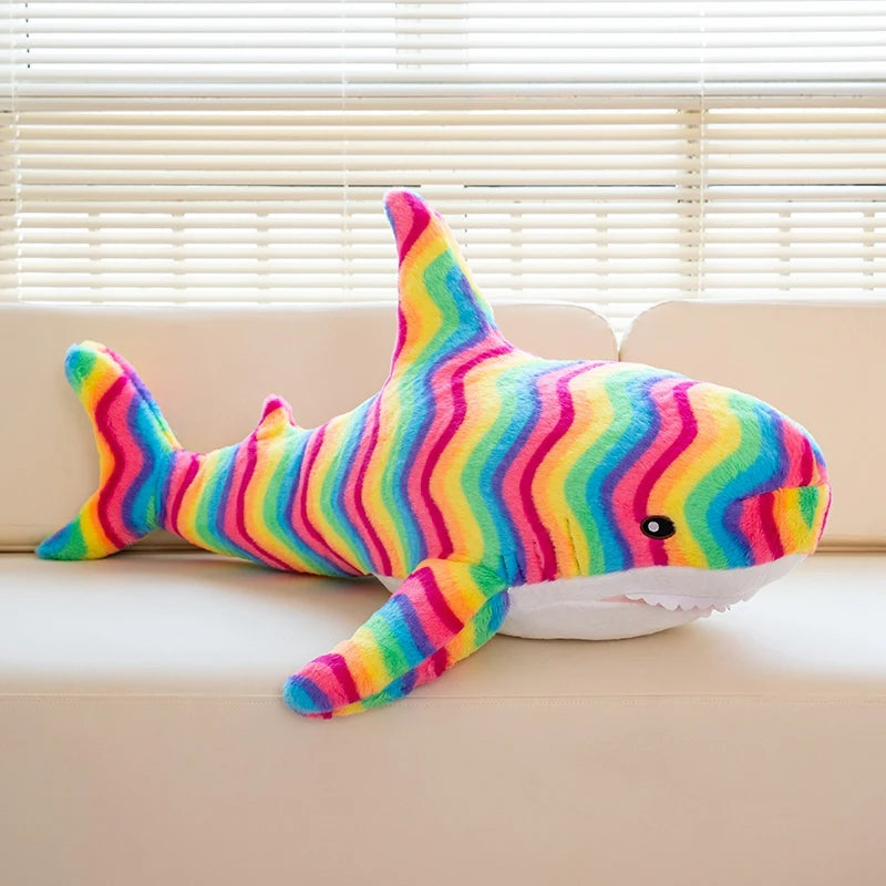 Peluche Requin Arc-en-Ciel – 100cm | Doudou Géant Doux & Coloré pour Enfants et Adultes
