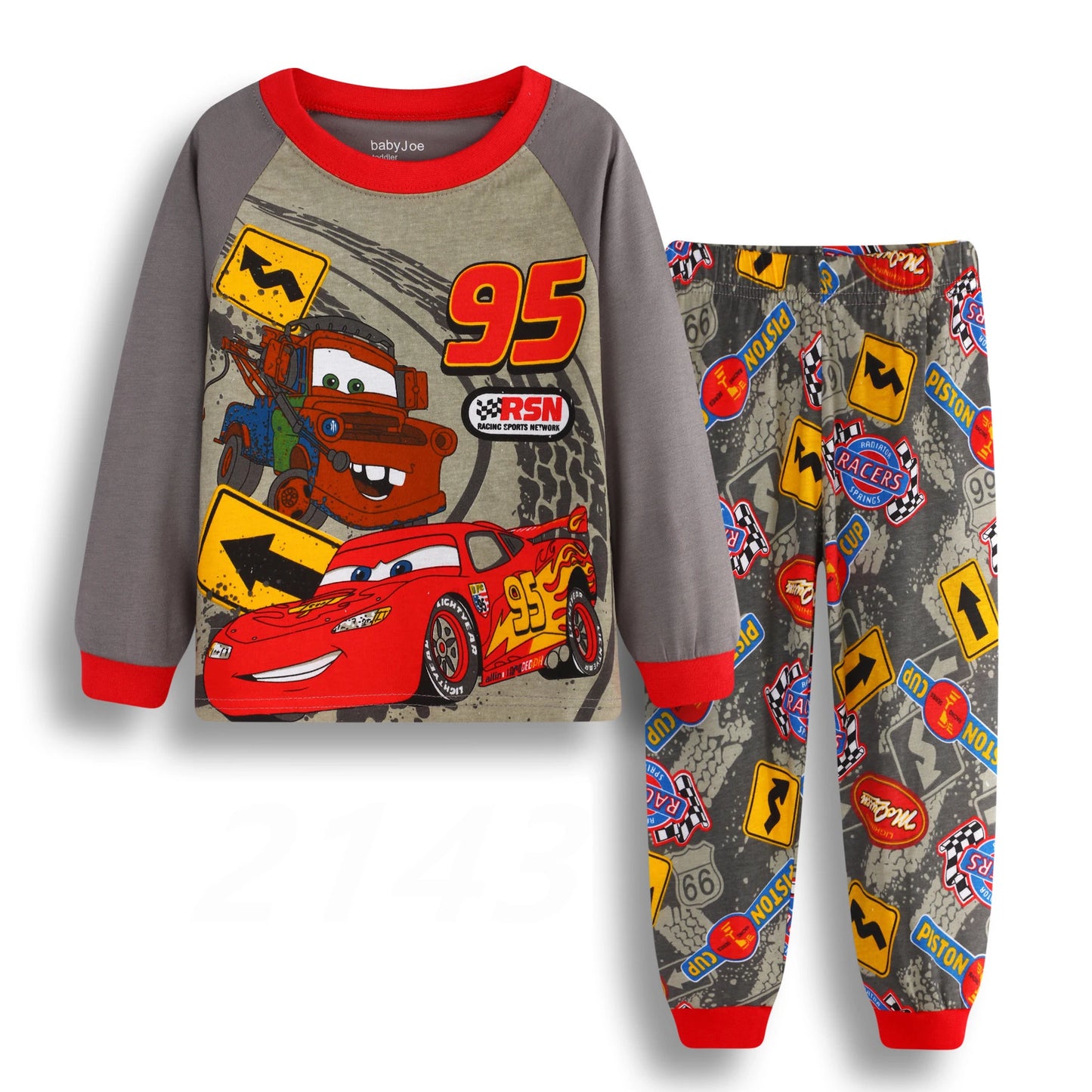 Pyjama Enfant Cars McQueen – Ensemble Coton Manches Longues Garçon & Fille