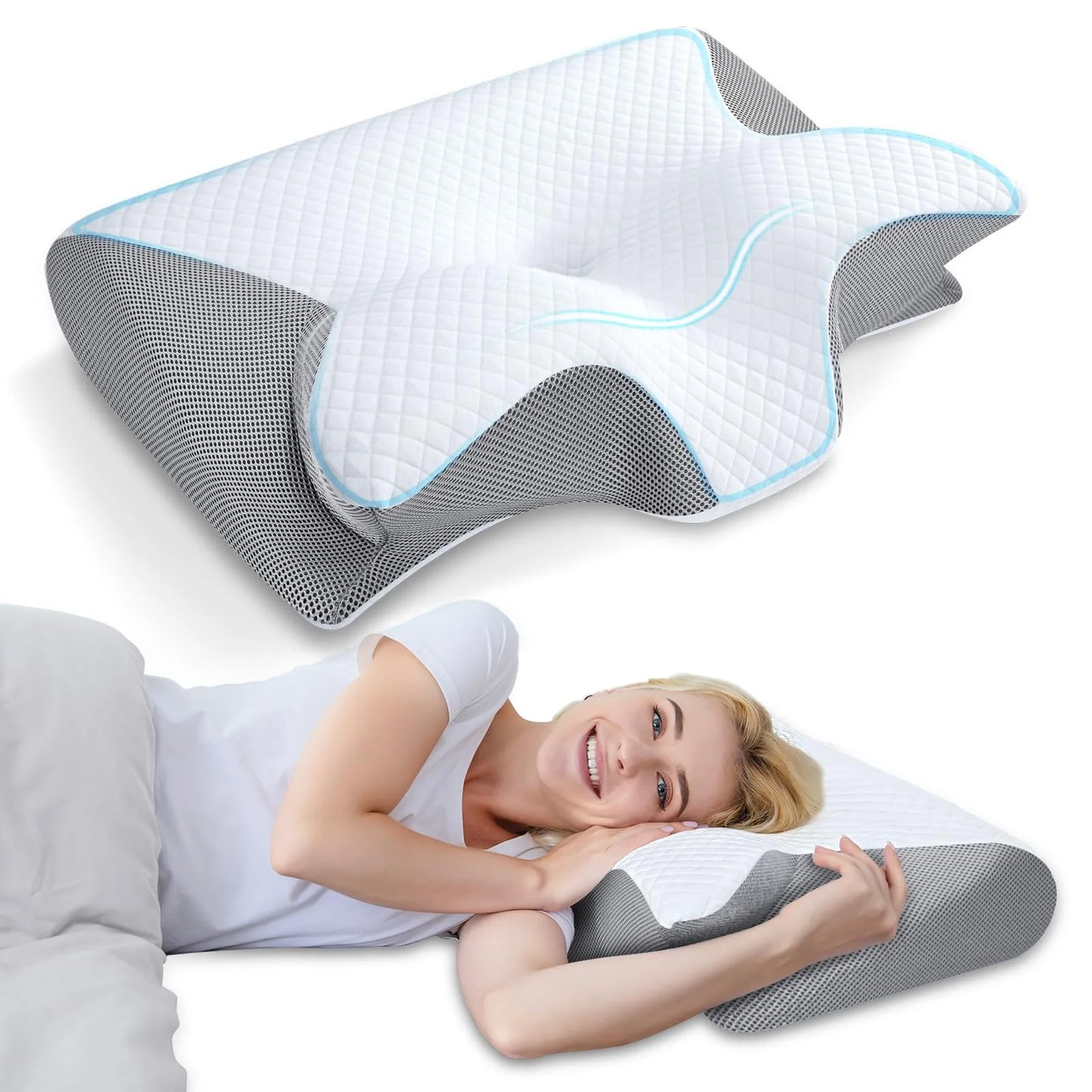 Comfortable memory foam neck pillow.