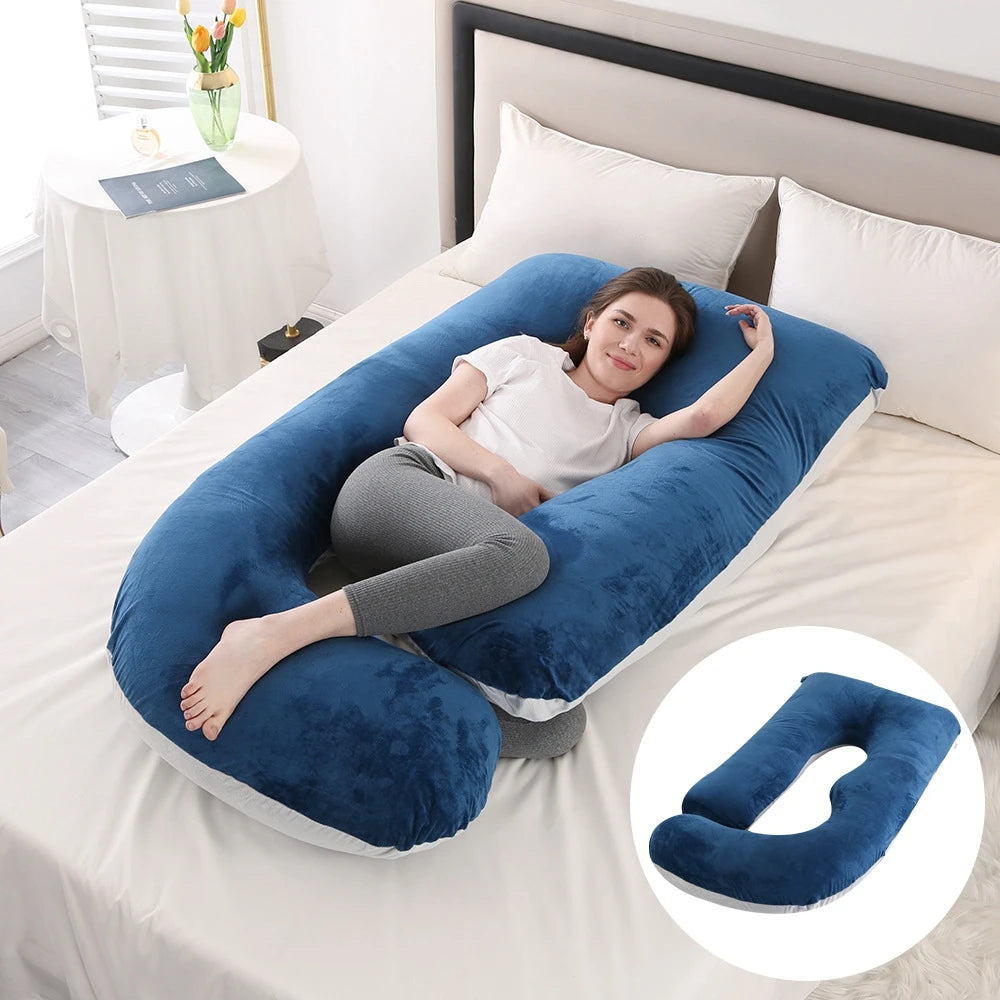 Oreiller de Corps Complet 60" – Coussin de Grossesse & Soutien Total | Dos, Jambes, Hanches & Ventre | Housse Incluse