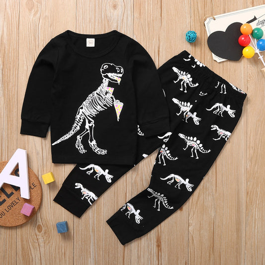Pyjama Enfant Printemps/Automne – Ensemble Manches Longues Motif Dinosaure