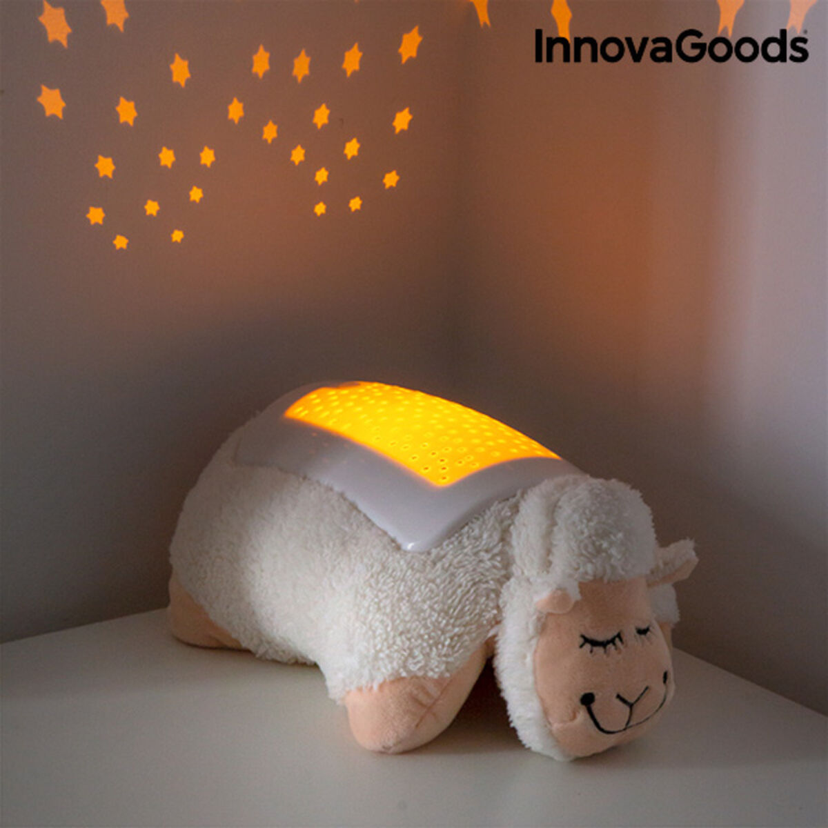 Mouton Peluche Projecteur d’Étoiles