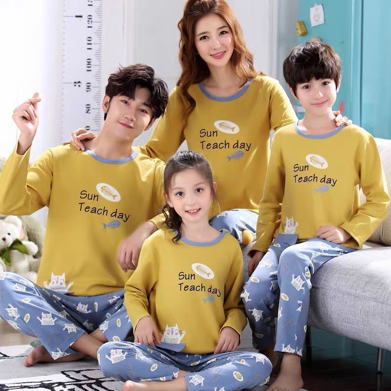 Pyjama Assorti Parent-Enfant en Coton | Manches Longues – Loungewear Confortable & Cartoon Mignon