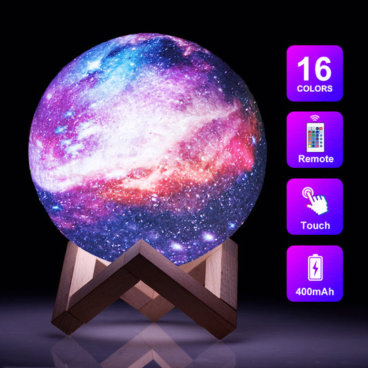 Lampe Lune 3D Galaxy – Veilleuse Multicolore avec Télécommande & Recharge USB