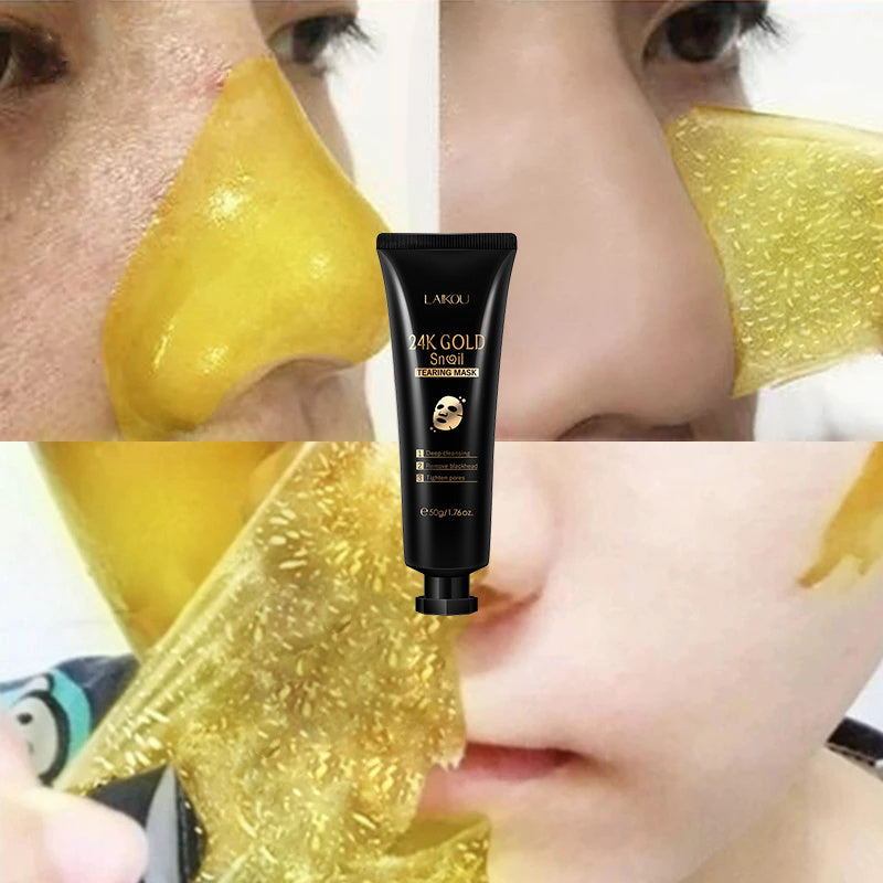 Masque Peel-Off Or 24K & Bave d’Escargot – Hydratation & Éclat
