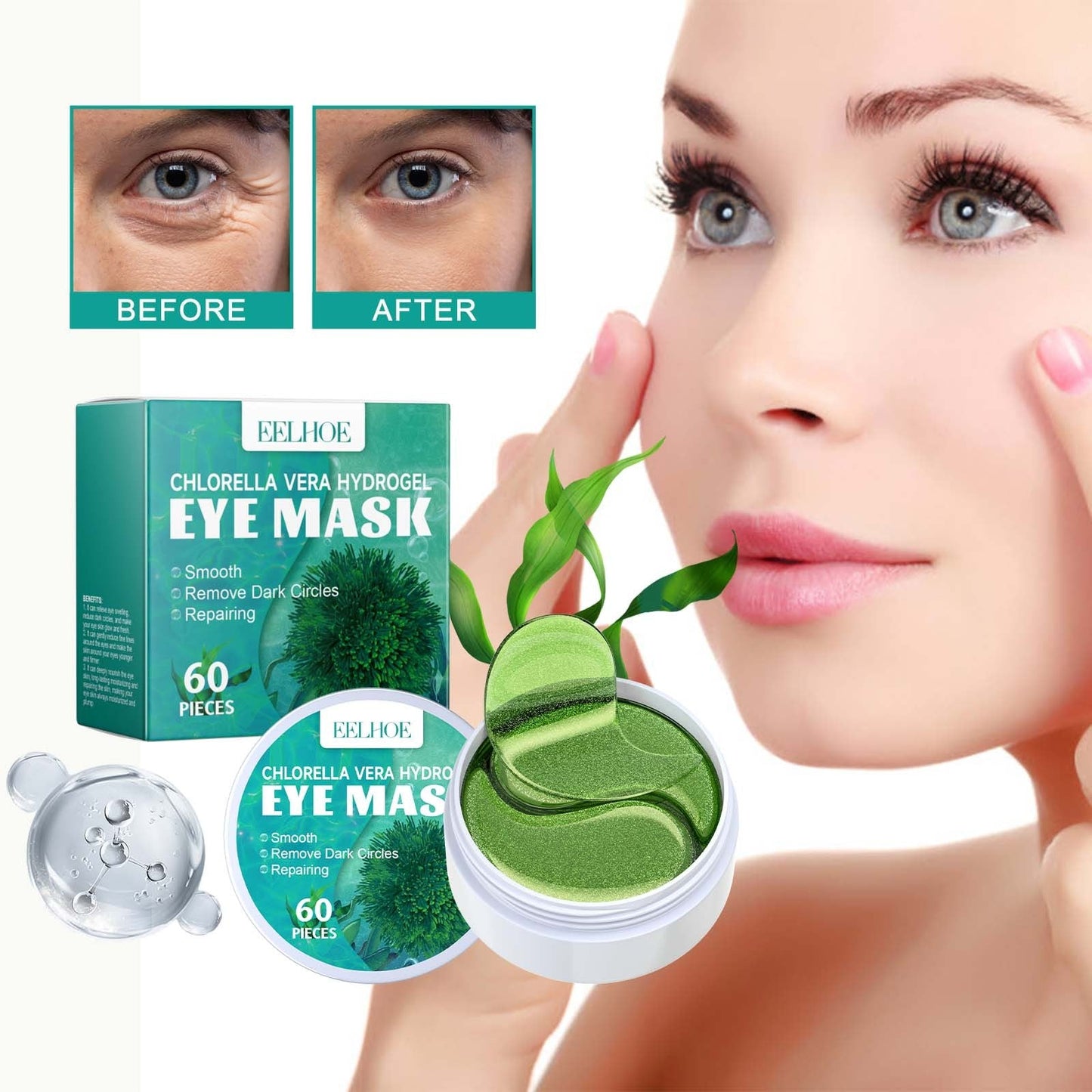 Masque Hydrogel Yeux à la Chlorelle & Aloe Vera
